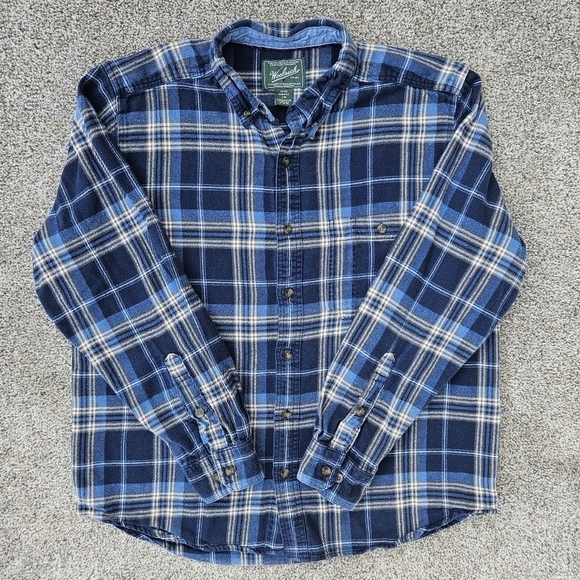 Vintage Woolrich Heavy Blue Multicolor Tartan Plaid Shirt Jacket Men's Large - Picture 10 of 16